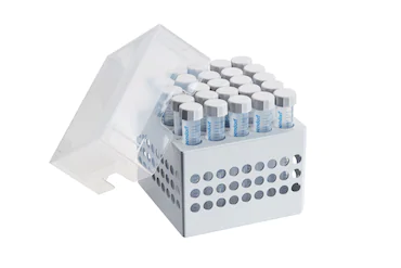 艾本德儲存盒 5 × 5, 可放置 25  個試管，15  mL，2  件，高 127  mm，5  英寸，聚丙烯材料，可耐受最低 -86  °C，可高溫高壓滅菌，帶蓋子并具有數字字母標識