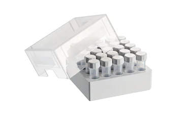 艾本德儲存盒 5 × 5, 可放置 25  個螺旋蓋管，5  mL，2  件，高 76  mm，3  英寸，聚丙烯材料，可耐受最低 -86  °C，可高溫高壓滅菌，帶蓋子并具有數字字母標識