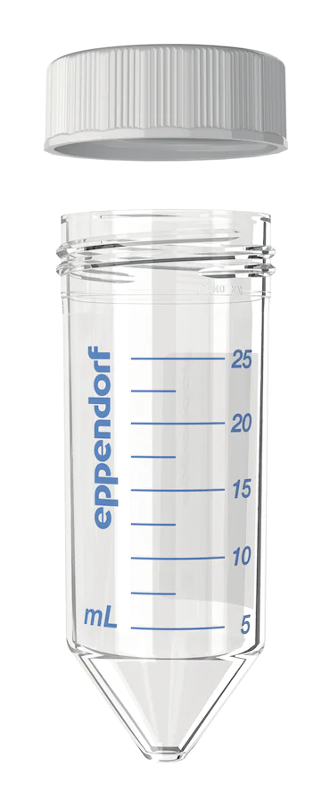 艾本德Eppendorf Conical Tubes 25 mL 帶螺旋蓋, 25 mL, 啟動套裝，4  個單離心管架，6  個轉子適配器，轉子孔可容納 50  mL 錐形管, PCR 潔凈級, 無
